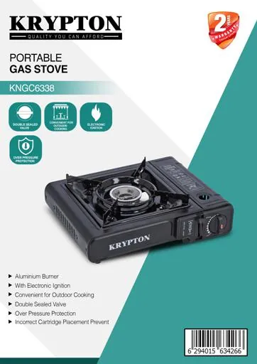 موقد غاز محمول كريبتون مع ترموستات قابل للتعديل وصمام مزدوج KNGC6338 6294015634266