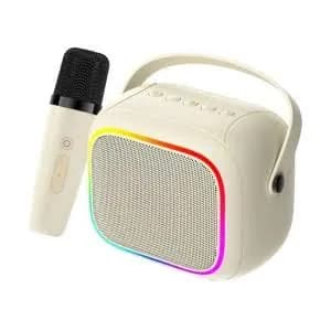 مكبر صوت بلوتوث كاريوكي صغير هافيت SK818BT - بيج